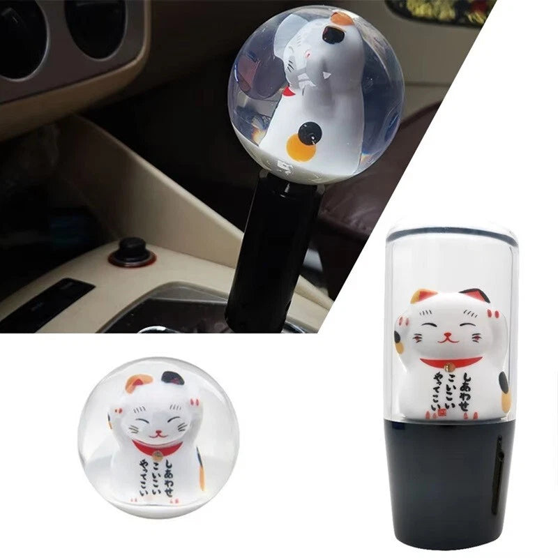 Lucky Japanese Wealth Cat Gear Knob Shift for M12 M10 M8 Universal Fitment