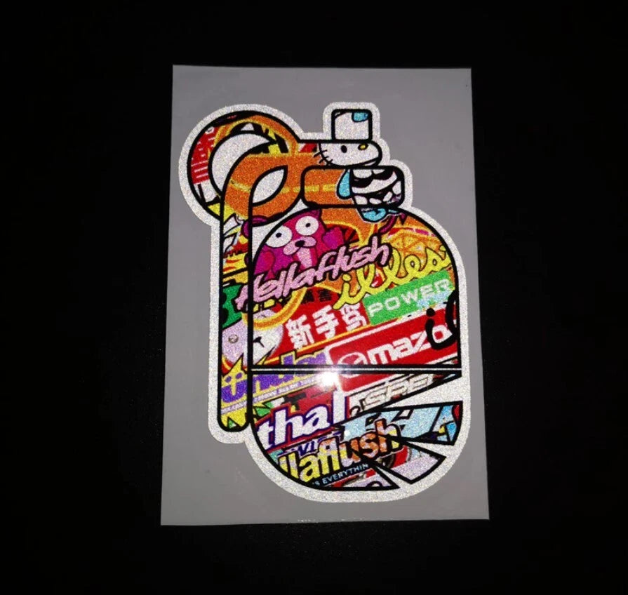 Hellaflush JDM Grenade Car Decal Sticker Graffiti 90mm Anime for Mazda Nissan