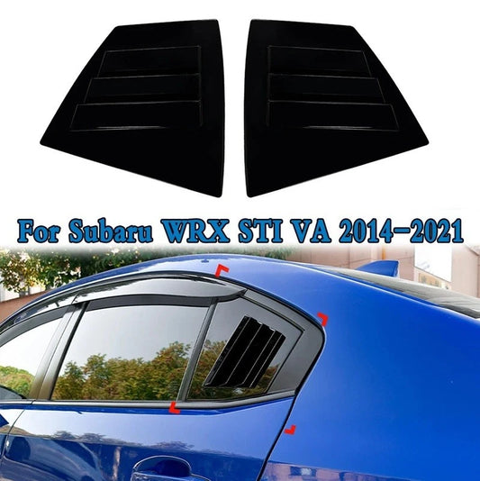 ABS Window Gloss Black Louver Set for Subaru WRX STI VA 2014 to 2021 Models NEW