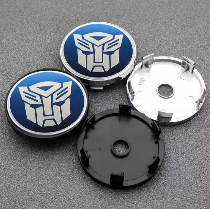 4 Pcs Transformers Wheel Centre Cap Replacement 60mm Face 55 Clip NEW Free Post