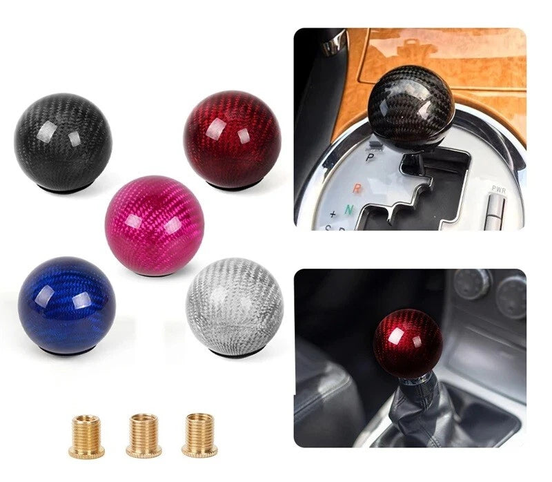 JDM Real Carbon Fibre Monster Ball Gear Shift Knob M8x1.25, M10x1.25, M10x1.5 AU