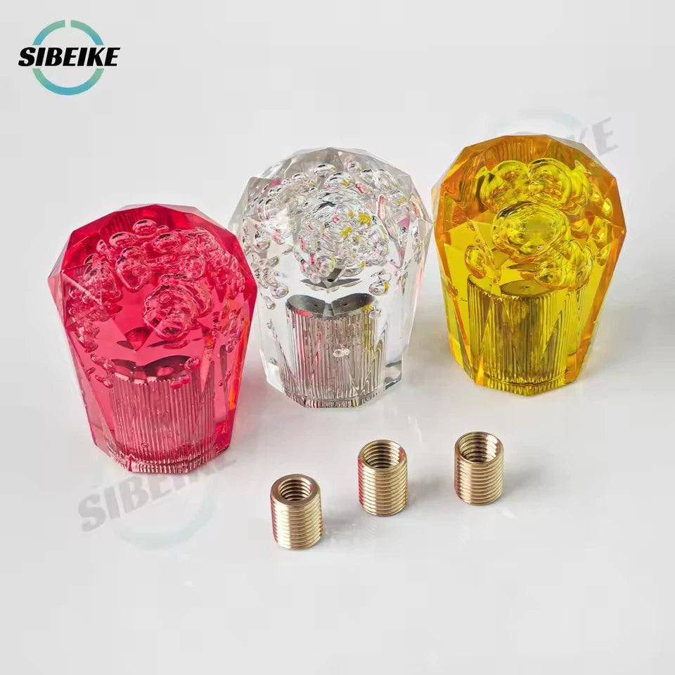 Diamond Bubble Shift Gear Knob 6CM M12x1.25 M10x1.5 M10x1.25 M8x1.25