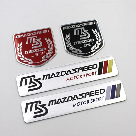4 x Mazdaspeed Motorsport Aluminium Badge Emblem for Mazda 2 3 RX7 RX8 MX5 MPS