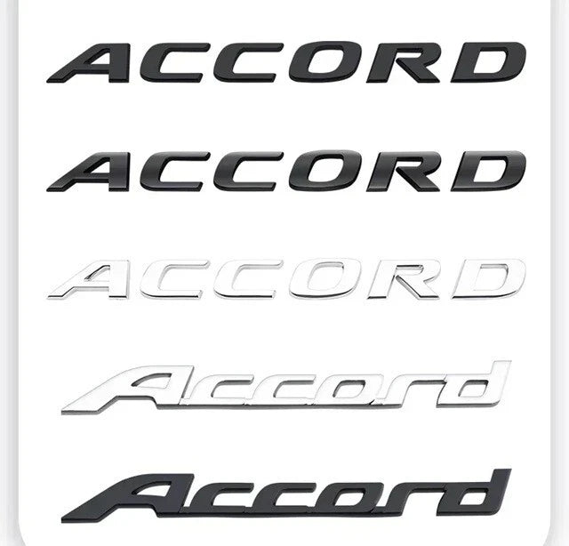Accord Badge Emblem Chrome Silver / Matte Black for Honda OEM Size NEW in Bag