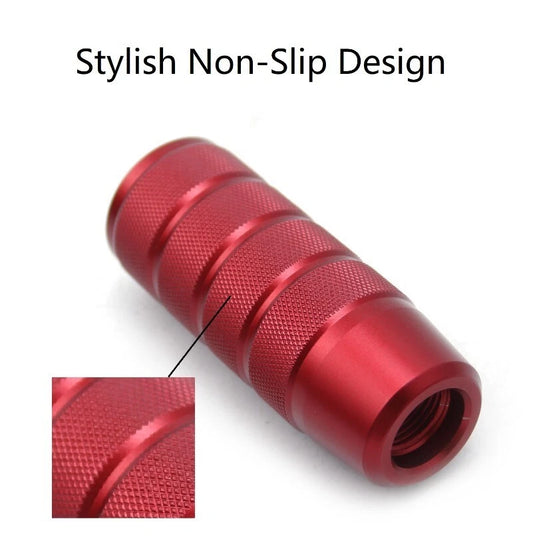 JDM Circle Easy Grip Knurled Gear Shift Knob LikeWise Style Non Slip Aluminum