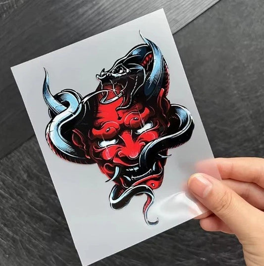 Samurai Katana Kabuto Oni Death Mask Japanese Ghost Demon Vinyl Decal Sticker