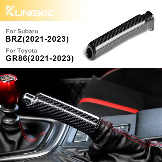 Real Hard Carbon Fiber Hand Brake Handle For Subaru BRZ Toyota GR86 2021 - 2025