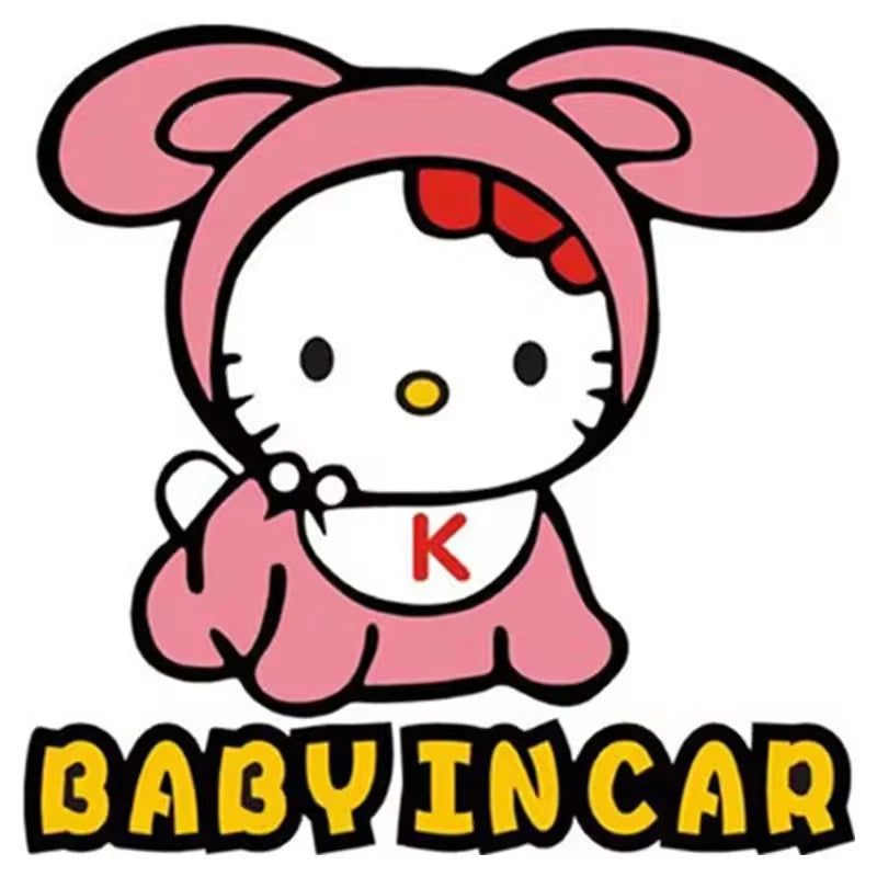 Cute Kitty Baby on Board Baby in Car Decal Vinyl Sticker for Windscreen Boot