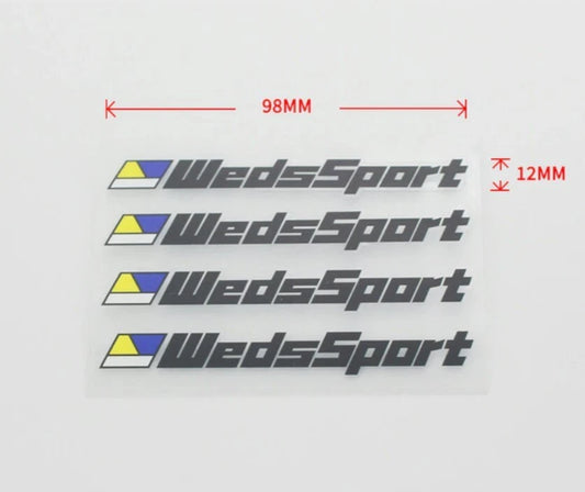 4 x WedsSport Racing Wheel Decals Sticker Black for RN05M SA90 Vinyl Heat Proof