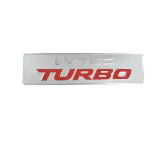 Honda i-VTEC Turbo Badge Brushed Alloy Emblem Red Integra Type R S Civic Accord