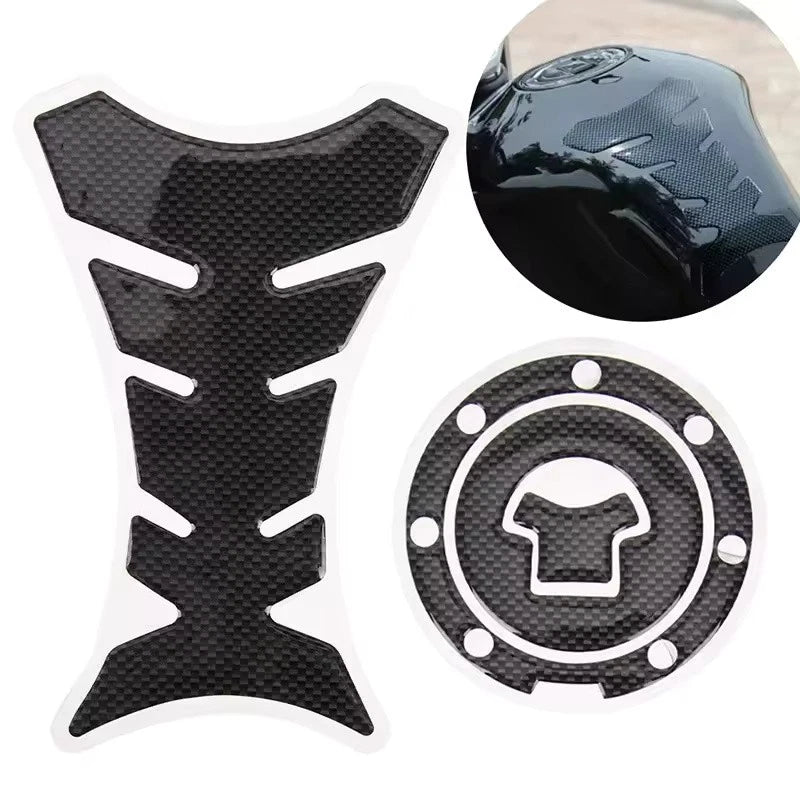 3D Carbon Fiber Gel Gas Cap Protector Durable for Motorcycle Gas Tank Cover