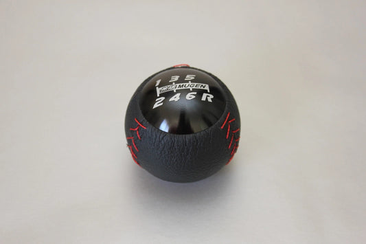 Mugen 6 Speed Gear Shift Knob 10x1.5 Black Leather Honda Jazz Accord Euro Type R