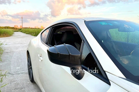 Night Kids Side Mirror Fin Covers Carbon Fibre fits Toyota GT 86 & Subaru BRZ