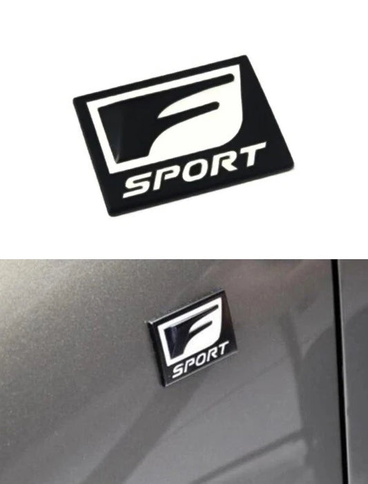 F Sport Black & White Badge Emblem with Adhesive 65mm x 45mm NEW Free Post AU