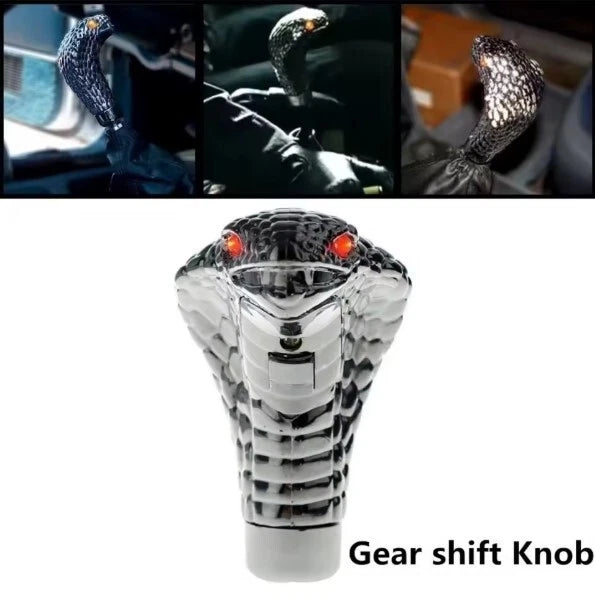 Chrome Silver Snake Cobra Gear Knob with Light Up Eyes NEW Sealed