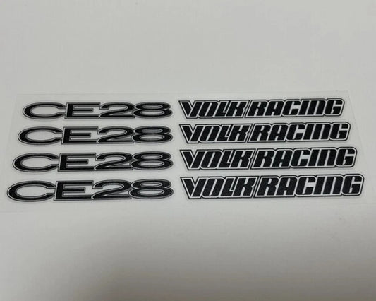 8 x Volk Racing CE28 Wheel Decals Sticker Black for RAYS RT N SL WRX EVO RX7 GTR