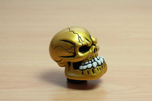 Angry Skull Gear Shift Knob Gold Resin Aluminium M12 M10 M8 for Ford Holden