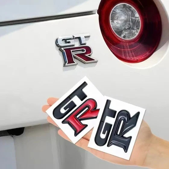 GT-R Metal Logo Badge 3D Peel-and-Stick Emblem Black Red Silver NEW