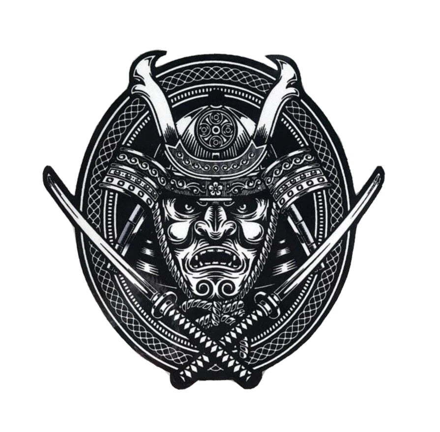 Samurai Kabuto Oni Death Mask Japan Decal Sticker JDM Car Bike Hyundai Suzuki