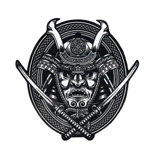 Samurai Kabuto Oni Death Mask Japan Decal Sticker JDM Car Bike Hyundai Suzuki