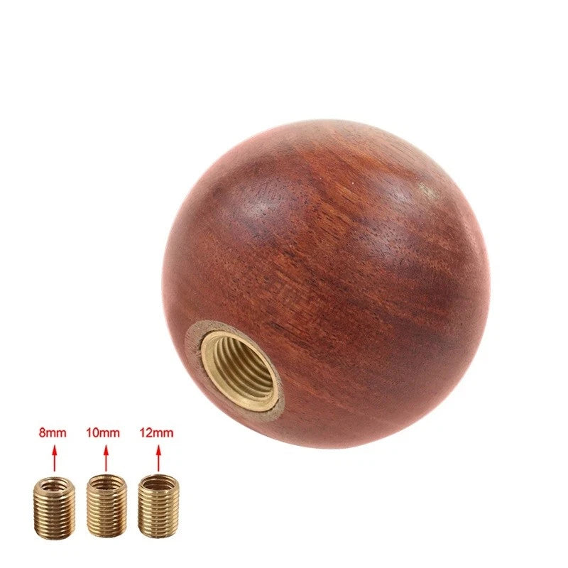 Real Wood Round 50mm Gear Knob M12x1.25 M10x1.5 M10x1.25 M8x1.25 NEW