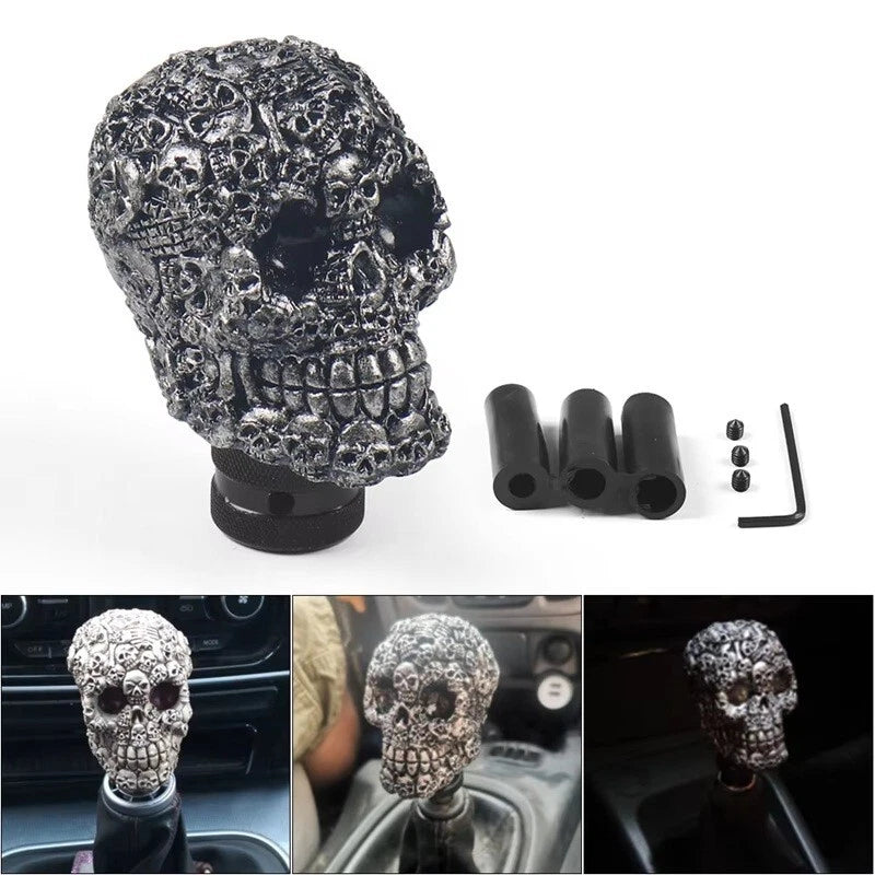 NEW Style Skull Manual Gear Knob Dark Silver / Cream Beige NEW M8 M10 M12