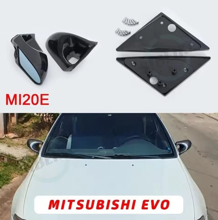 2 Pc Spoon Style Side Mirror for Mitsubishi Evolution 1 2 3 Gloss Black