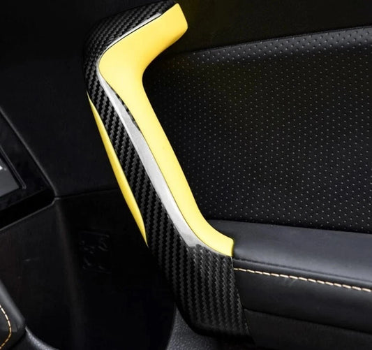Night Kids Door Handle Trim Cover Real Carbon Fibre fits Toyota GT 86 Subaru BRZ