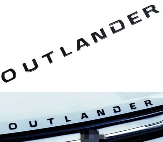 Outlander Hood Bonnet Badge Gloss Black Emblem for Mitsubishi Exceed MiVEC SUV