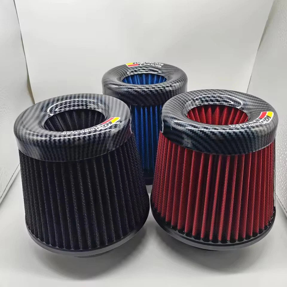 High Flow Air Intake Filter Mushroom 3 Inch 76mm Head Car Performance Carbon