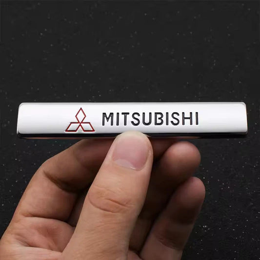 Aluminium Chrome Silver Black Badge for Mitsubishi Lancer Outlander ASX NEW