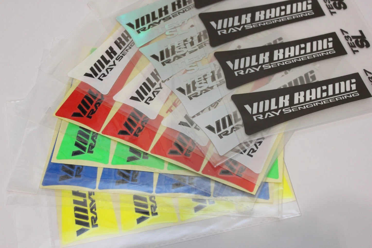 4 x RAYS TE37 SL Wheel Rim Decal Stickers 17 18 19" White Yellow Blue Green Red