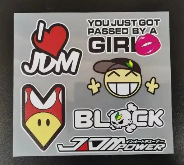 I Love JDM Sticker Decals Set for Toyota Mazda Nissan Honda Subaru Mitsubishi