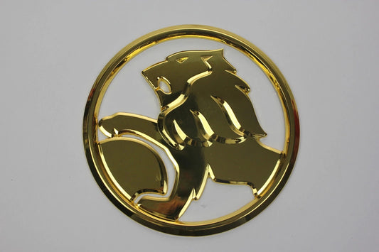 130mm Holden Grill Badge Chrome Gold with Adhesive