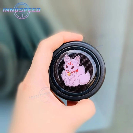 JDM Touge Japanese Anime Fox Steering Wheel 61mm Horn Button PC-HB52 Universal