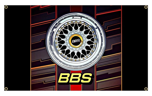 BBS Race Wheel Polyester Flag Banner 60cm x 90cm fits Audi BMW Porsche Mercedez