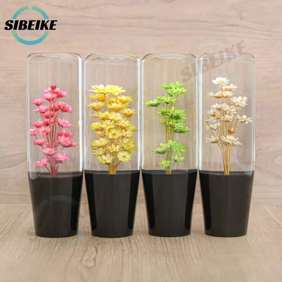 15cm JDM Transparent Flower Gear Shift Knob M12x1.25 M10x1.5 M10x1.25 M8x1.25