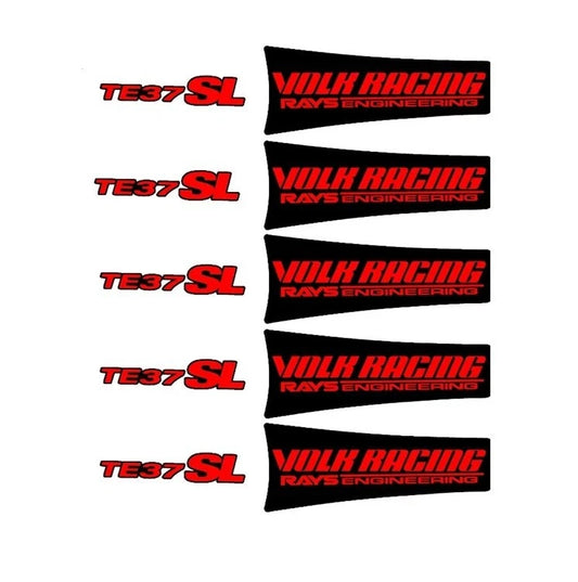 10 x VOLK RAYS TE37 SL Red/Black Wheel Rim Decals NEW Free Post