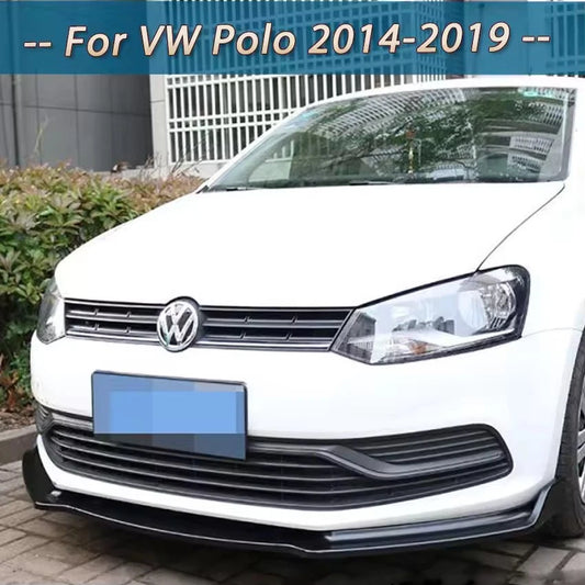 3 Piece ABS Spoiler Front Bumper Lip Splitter Kit for Volkswagen Polo 2014–2018