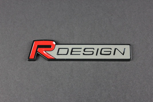 R Design Silver Red Badge Emblem for XC60 S80 V40 XC70 V60 XV40 V90 V50 XC90