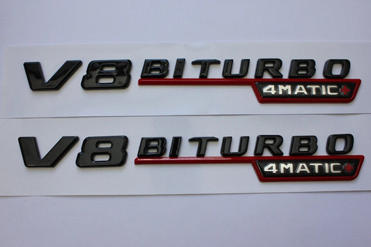 V8 Biturbo Black Badge Emblem for Mercedes AMG GLE63 GLS63 G63 GT GT63 GT55