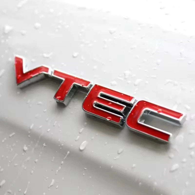 3D Red VTEC Emblem Badge Zinc Alloy Metal Car Sticker for Honda Civic Accord Fit