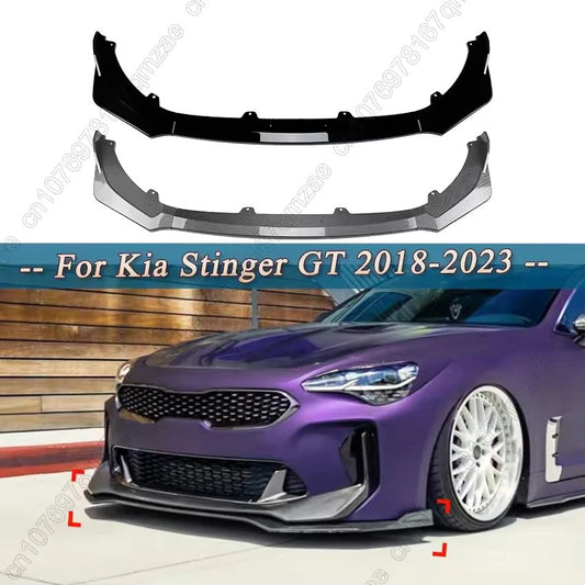 Kia Stinger GT Front Lip Splitter Kit 3Pcs Aerodynamic Diffuser Spoiler 2018–23