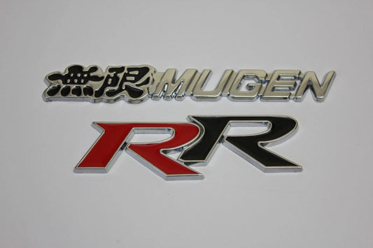 Mugen Power RR Aluminium Emblem Badge Red Black for Honda Civic Type R FD2 R81