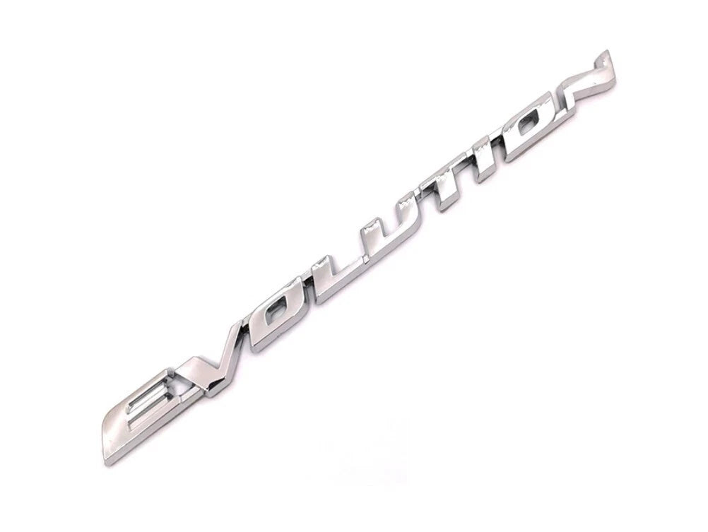 Evolution 3D Boot Badge Emblem Chrome 190mm x 15mm for Lancer EVO Rear Trunk