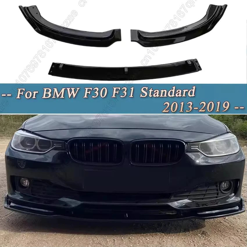3Pcs Front Bumper Canard Lip Splitter Kit for BMW 3 Series F30 F31 2013–2019