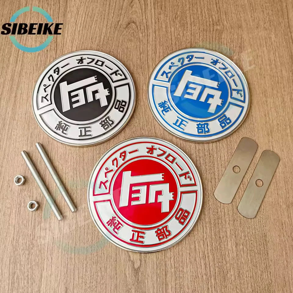 JDM Japan Metal Car Emblem Badge Black Red Blue Front Grill Sticker Universal