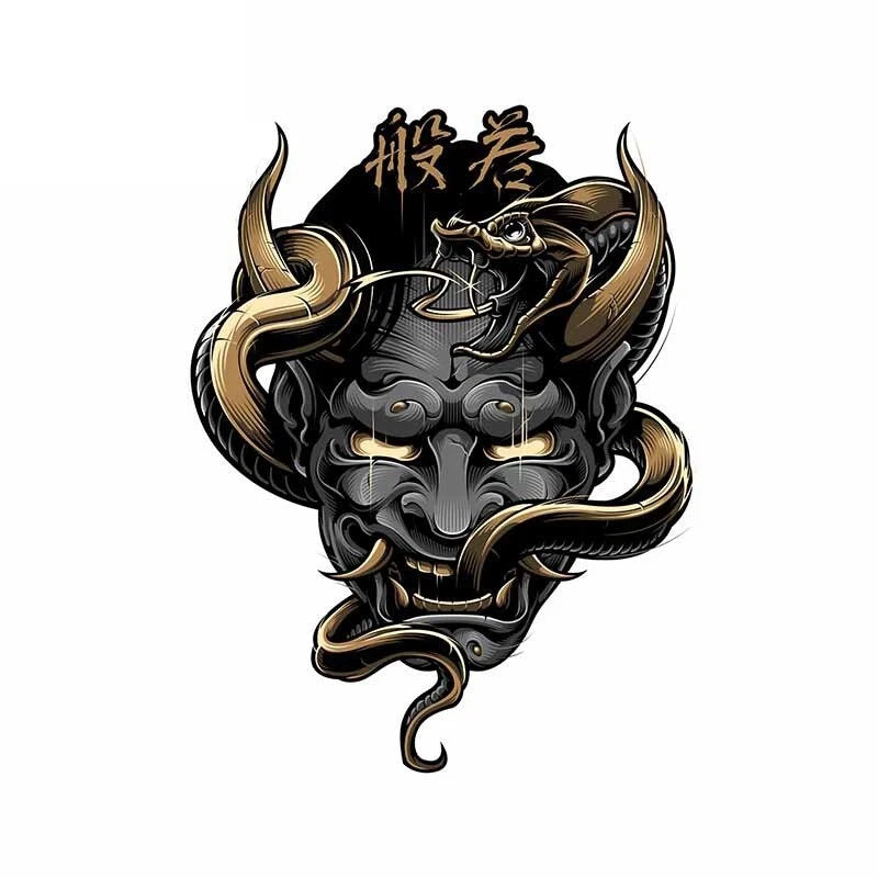 Japan Black Snake Devil Oni Decal Sticker for Car JDM Honda Toyota Mazda Hyundai