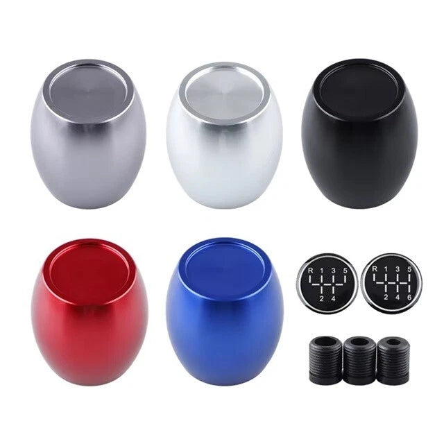 6 5 Speed Aluminium Gear Shift Knob M12x1.25 M10x 1.5 M10x1.25 M8x1.25 Universal