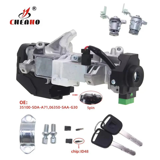 Auto Ignition Switch Lock 2 Keys Replacement For Honda Accord CRV Civic Odyssey